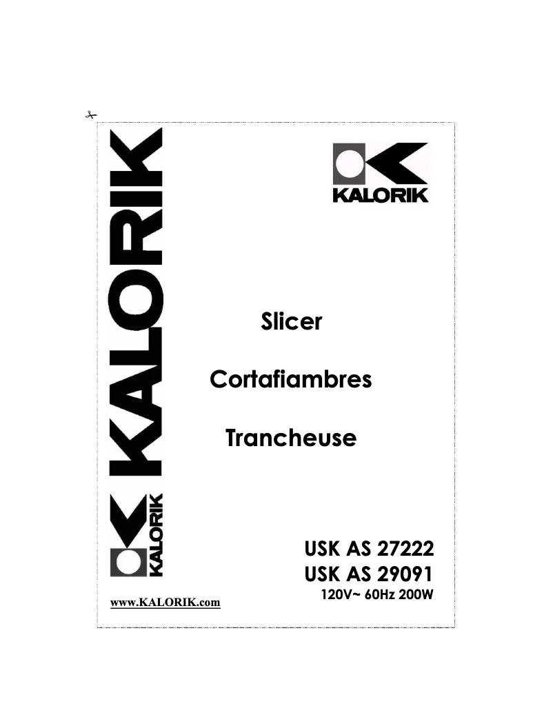 Page 1 de la notice Manuel utilisateur Kalorik AS-27222