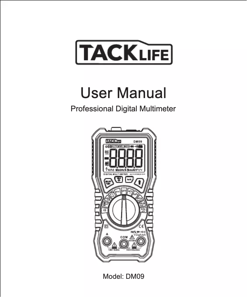 Page n°1 - Manuel utilisateur Tacklife DM09
