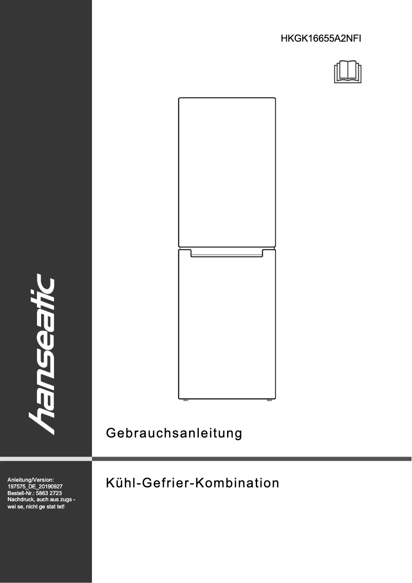 Página 1 del manual Manual de usuario Hanseatic HKGK16655A2NFI