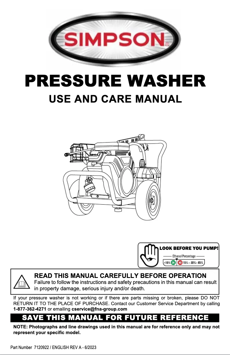 Page 1 de la notice Manuel utilisateur Simpson WS4050V-S
