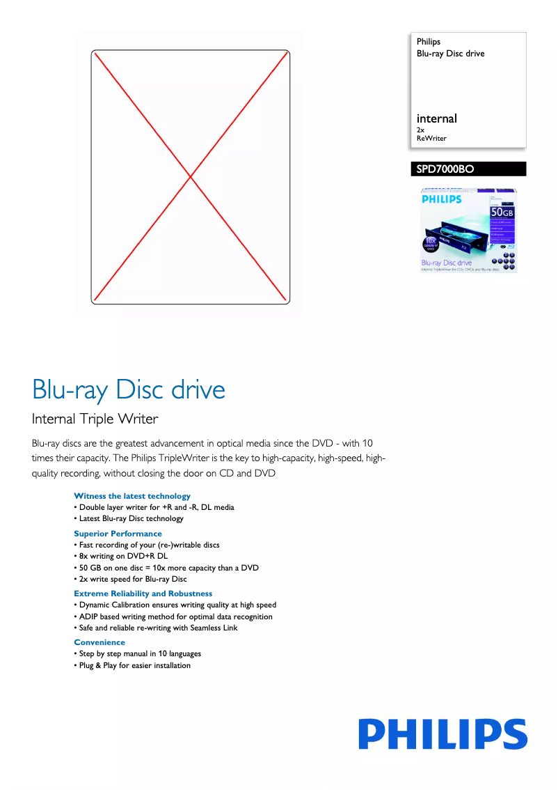 Page 1 de la notice Brochure Philips SPD7000BO
