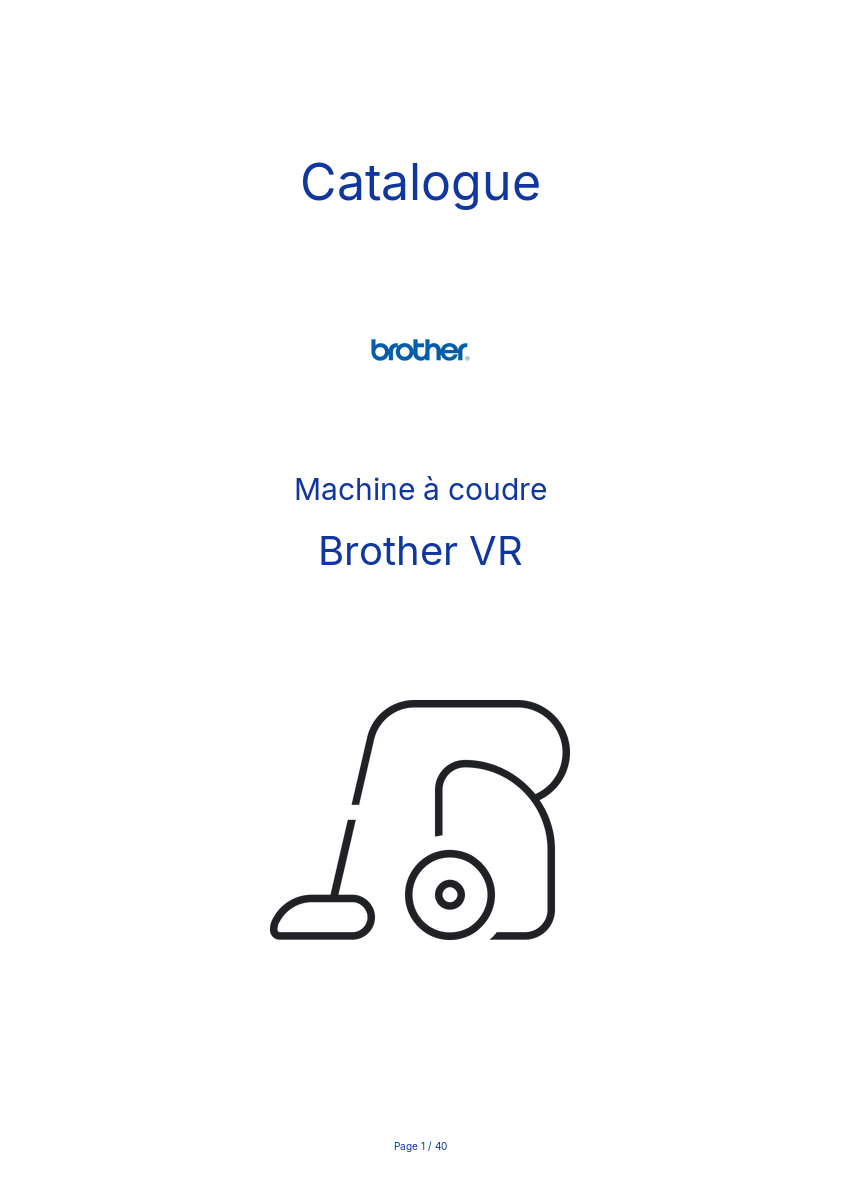 Page n°1 - Catalogue Brother VR