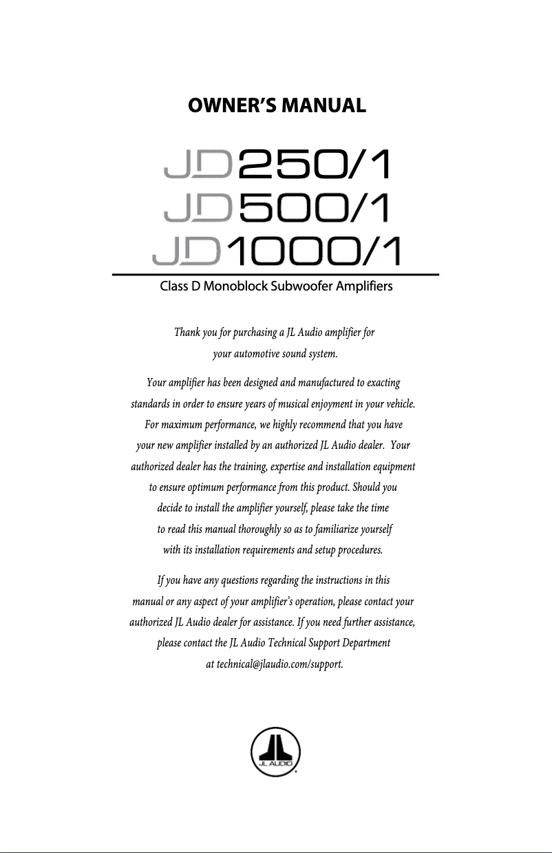 Imagen de la primera página del manual del dispositivo JD1000/1