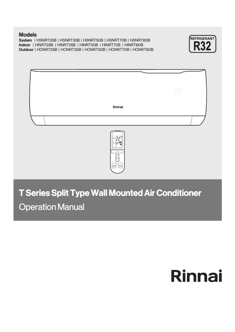 Page 1 of the manual User Manual Rinnai T
