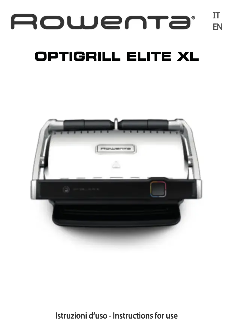 Page 1 de la notice Manuel utilisateur Rowenta Optigrill Elite XL GR760D