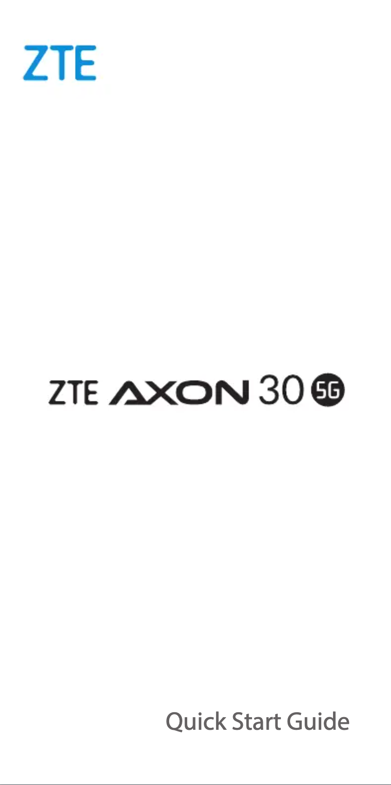 Page 1 de la notice Manuel utilisateur ZTE Axon 30 5G