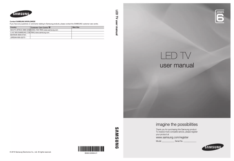 Image de la première page du manuel de l'appareil UA40C6200UW