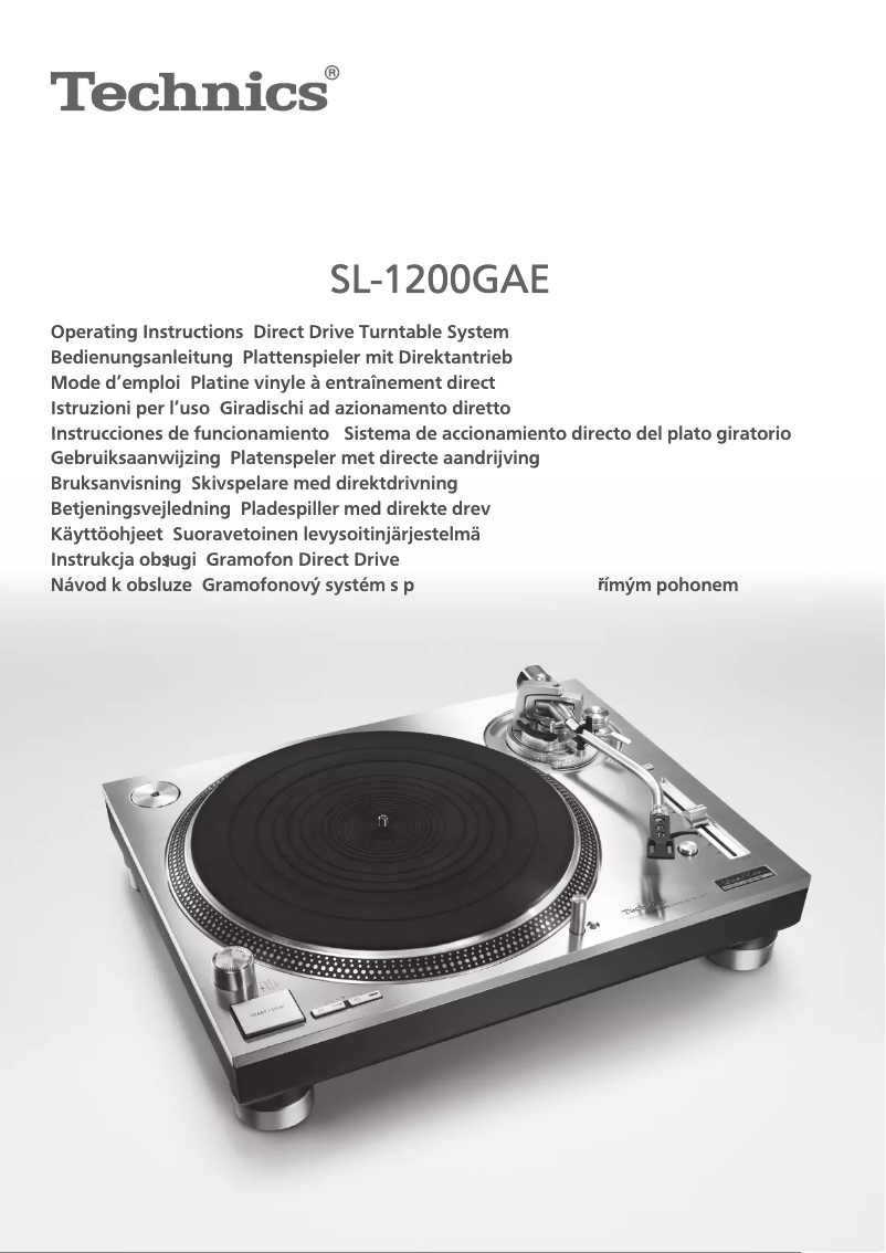 Page 1 de la notice Manuel utilisateur Technics SL-1200GAE
