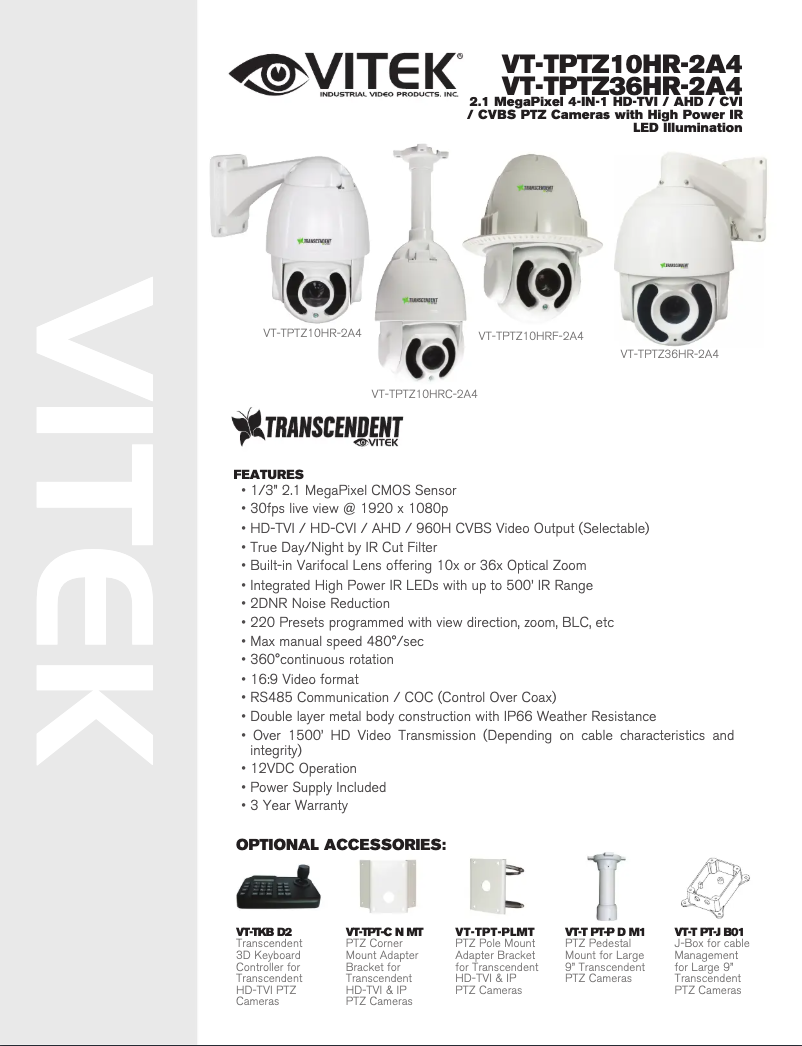 Image de la première page du manuel de l'appareil VT-TPTZ36HR-2A4