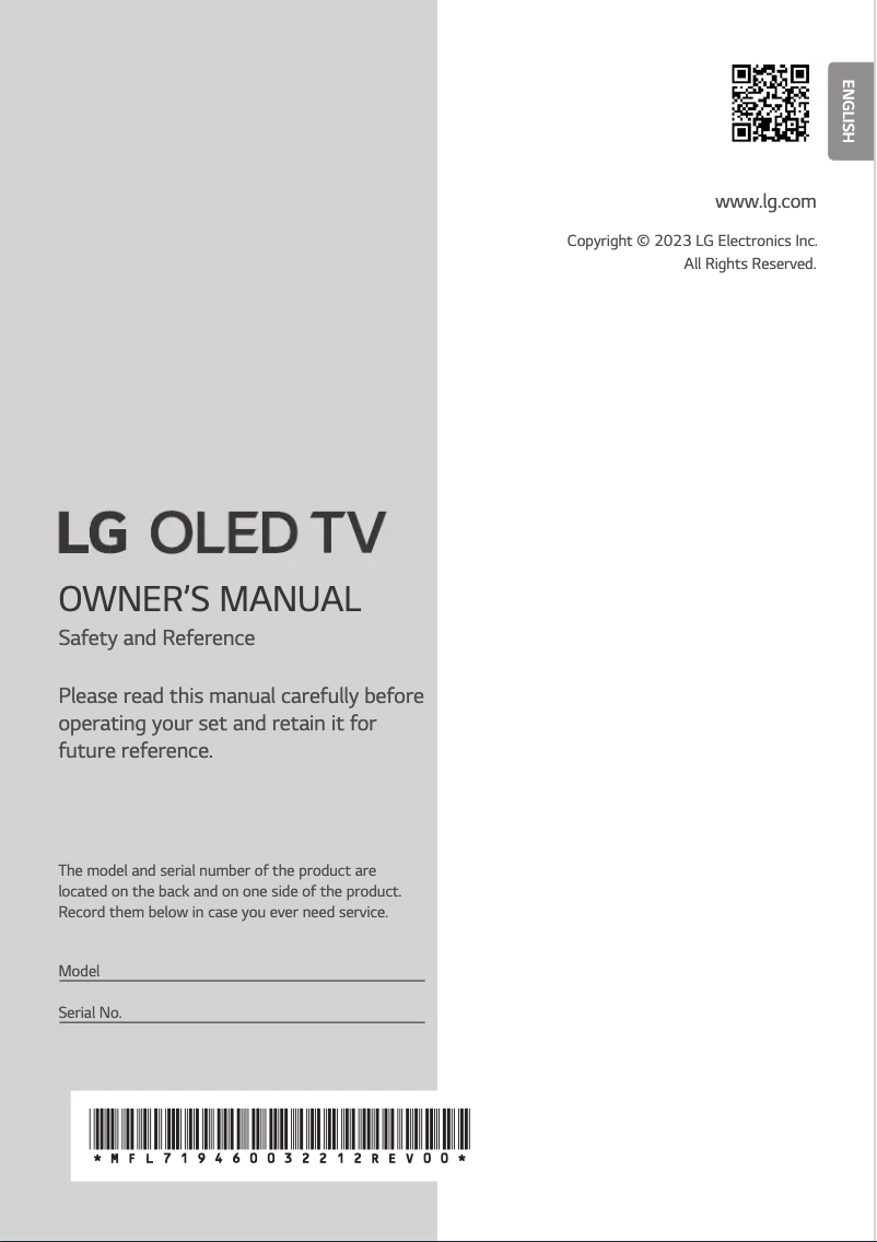 Page n°1 - Manuel utilisateur LG OLED48C31LA