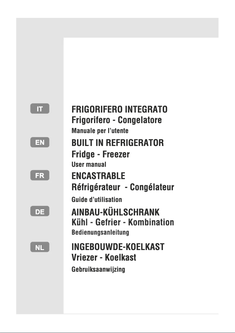 Page 1 de la notice Manuel utilisateur Candy BCBS 172 TK
