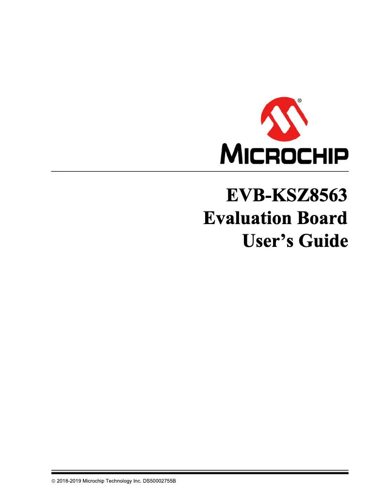Page 1 de la notice Manuel utilisateur Microchip EVB-KSZ8563