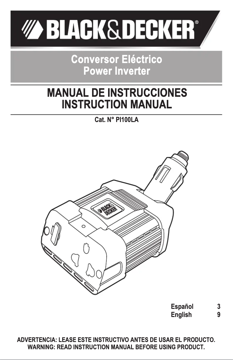 Imagen de la primera página del manual del dispositivo PI100LA