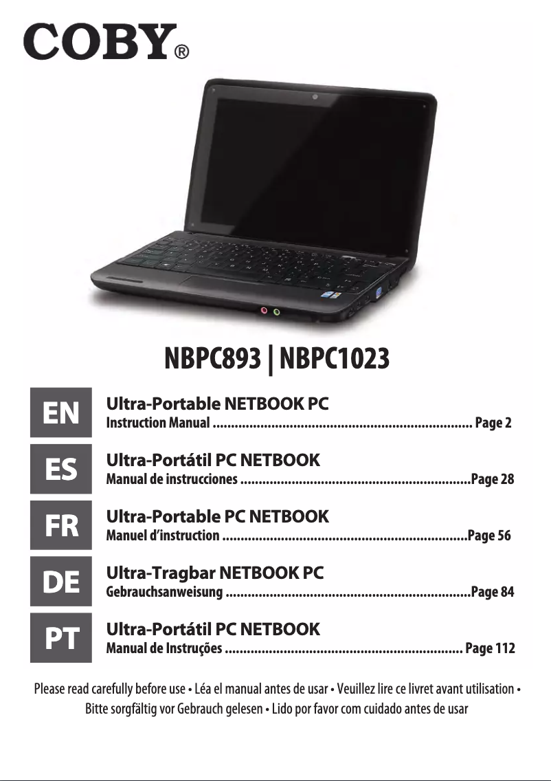 Imagen de la primera página del manual del dispositivo NBPC1023