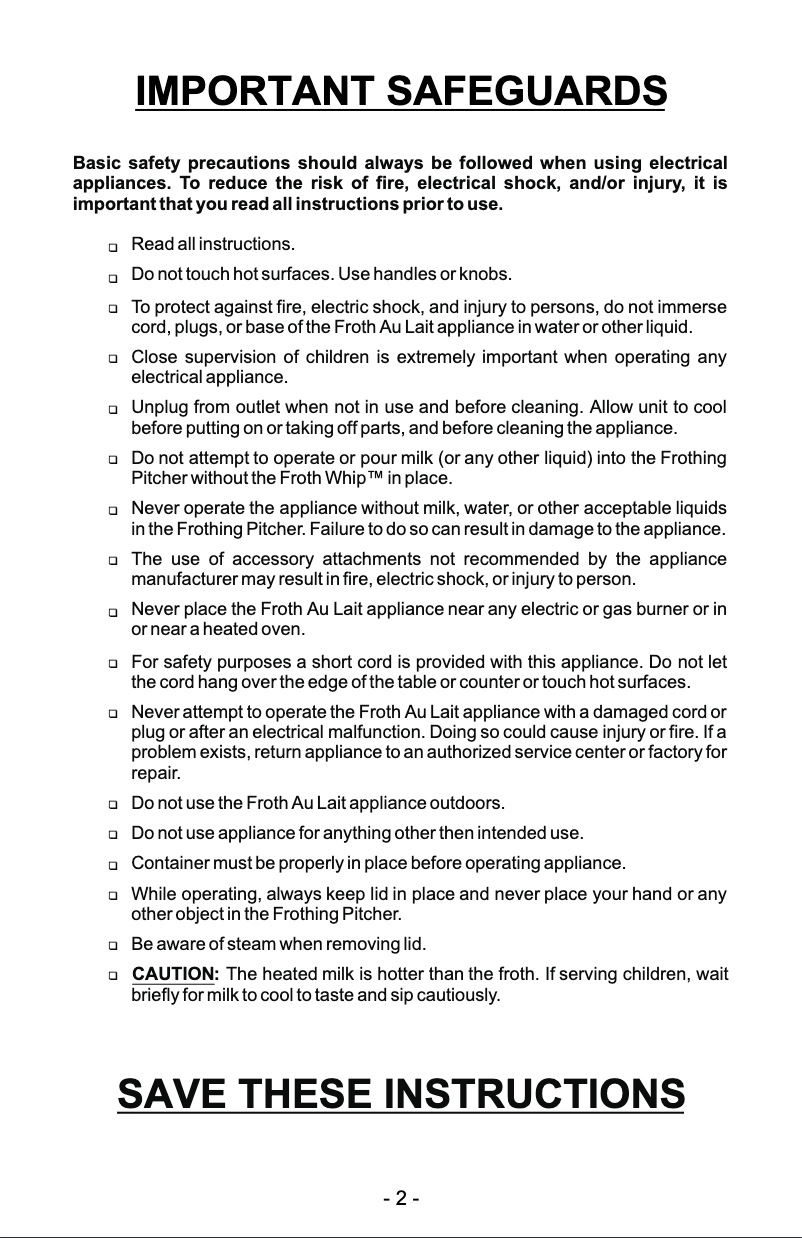 Page 1 de la notice Manuel utilisateur Gastroback 42410