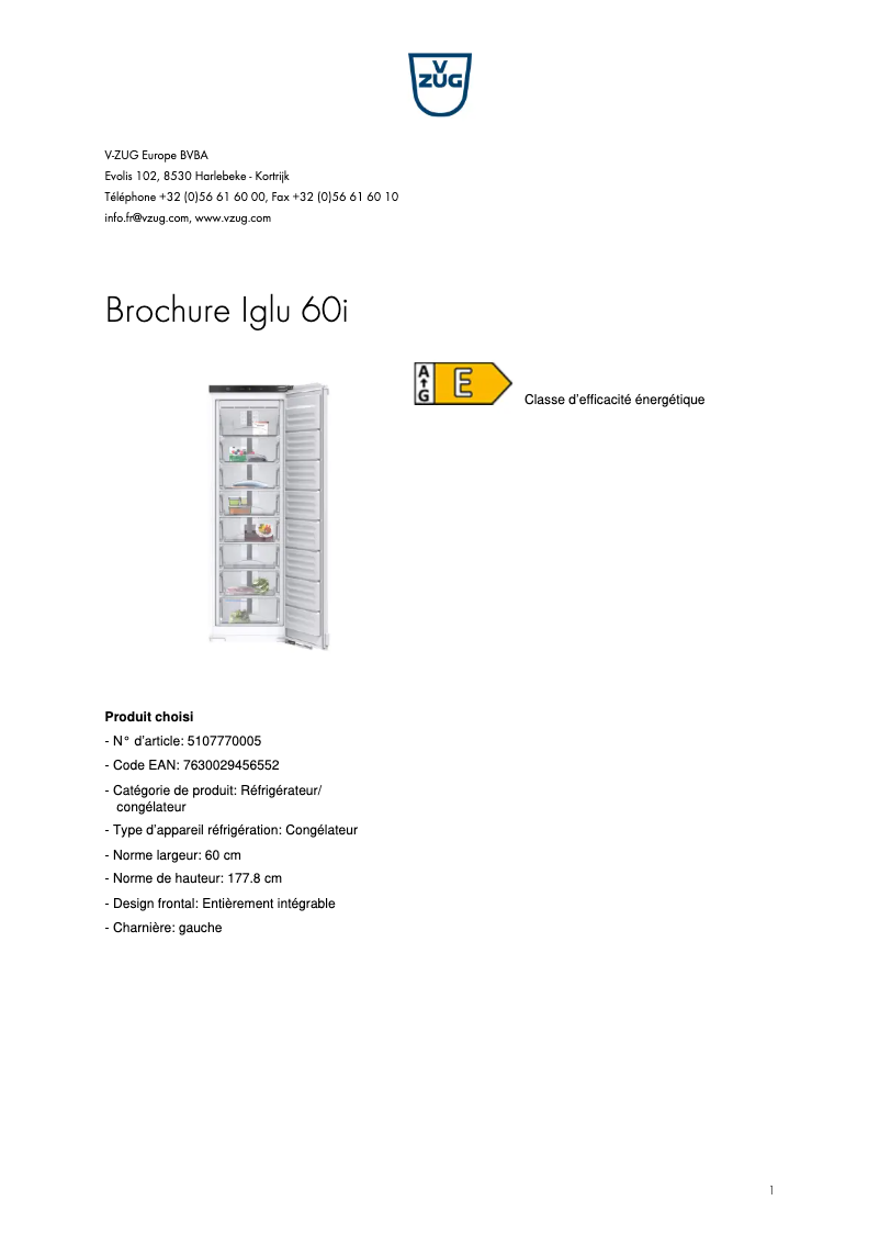 Image de la première page du manuel de l'appareil Iglu 60i