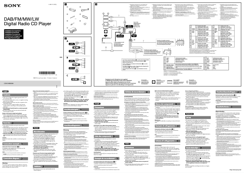 Image de la première page du manuel de l'appareil CDX-DAB500A