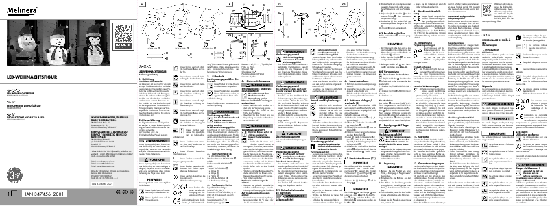 Page 1 de la notice Manuel utilisateur Melinera IAN 347456