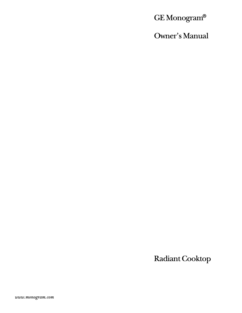 Page 1 of the manual Use and Maintenance Manual GE ZEU769TCWW