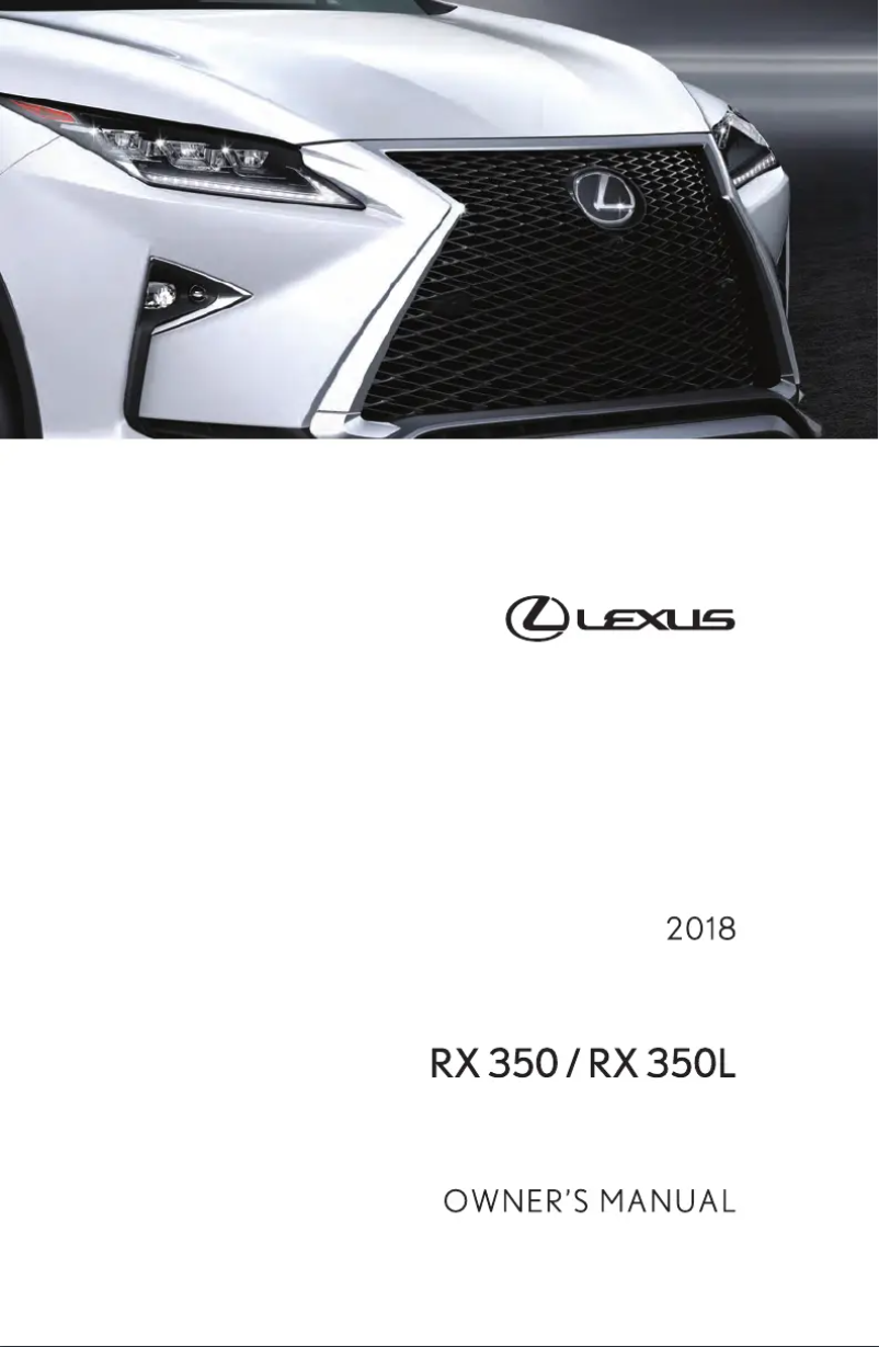 Page n°1 - Manuel utilisateur Lexus RX 350 (2018)