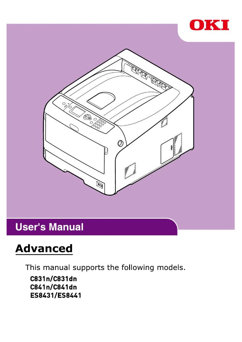 Image de la première page du manuel de l'appareil C841cdtn