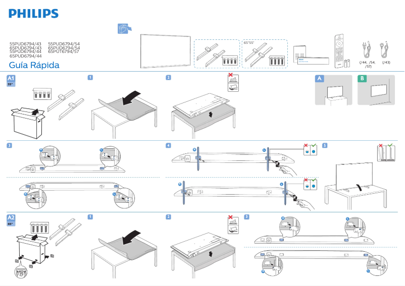 Page 1 de la notice Guide de démarrage rapide Philips 55PUD7625