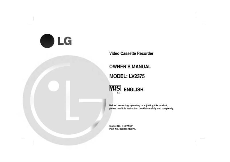 Page n°1 - Manuel utilisateur LG EC271SP
