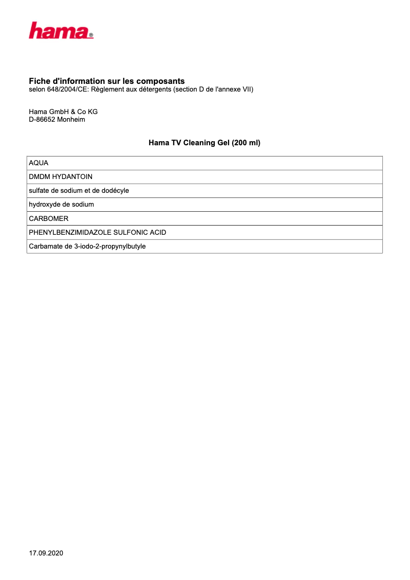 Page n°1 - Manuel utilisateur Hama 078302