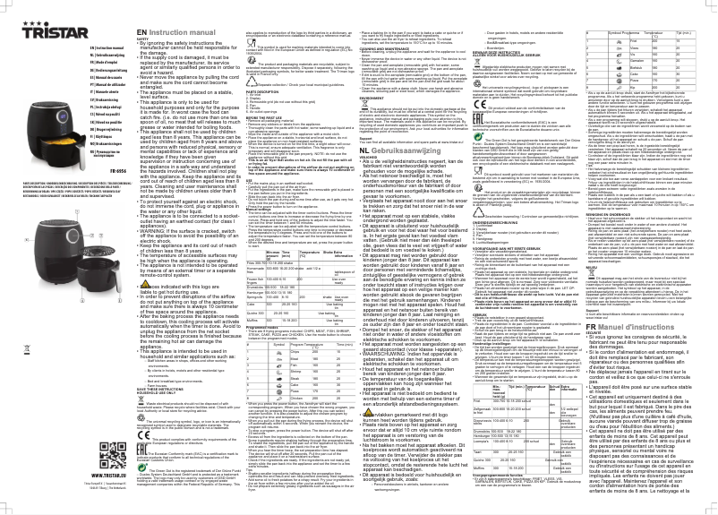 Page 1 de la notice Manuel utilisateur TriStar FR-6956