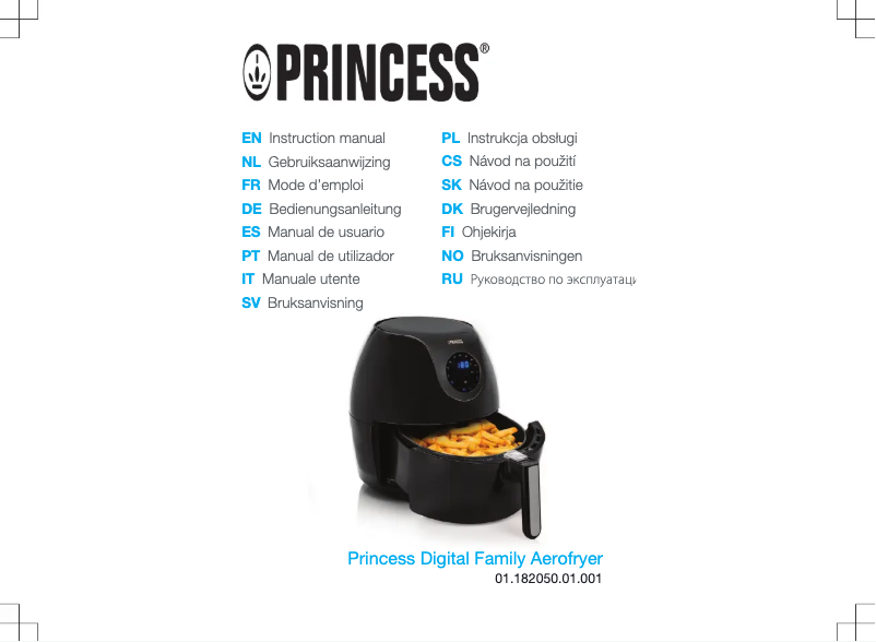 Página 1 del manual Manual de usuario Princess Digital Family Aerofryer XXL 182050