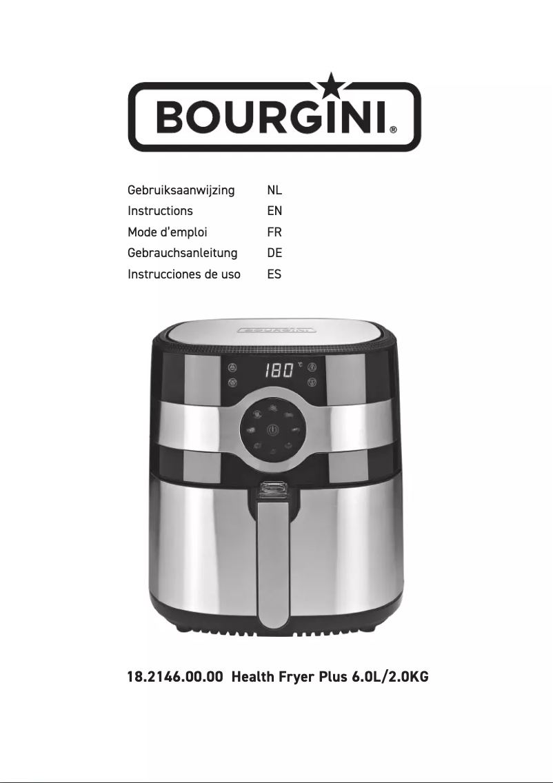 Page n°1 - Manuel utilisateur Bourgini Health Fryer Plus 6.0L
