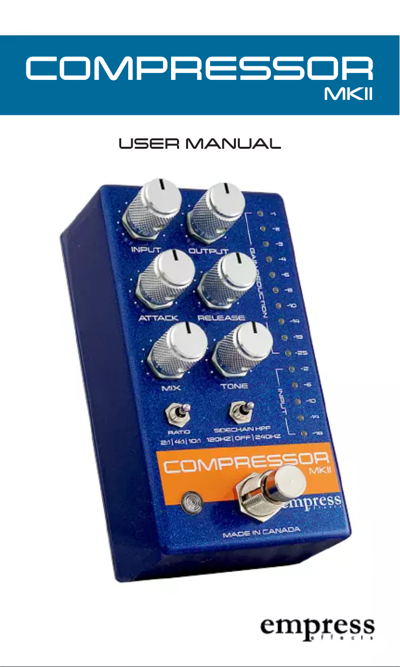 Page 1 de la notice Manuel utilisateur Empress Effects Compressor MKII