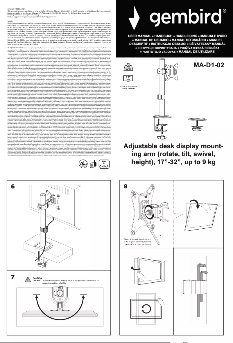 Page 1 de la notice Manuel utilisateur Gembird MA-D1-02