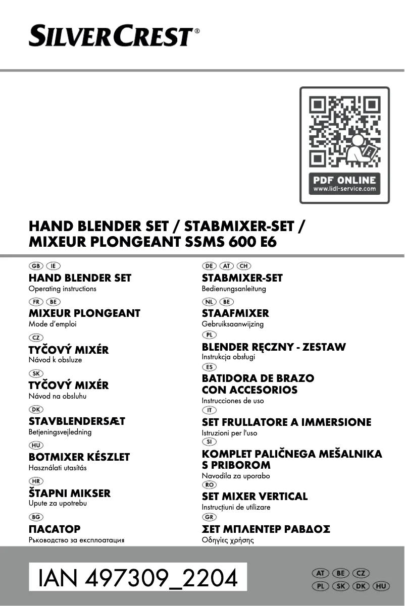 Page 1 de la notice Manuel utilisateur SilverCrest SSMS 600 E6