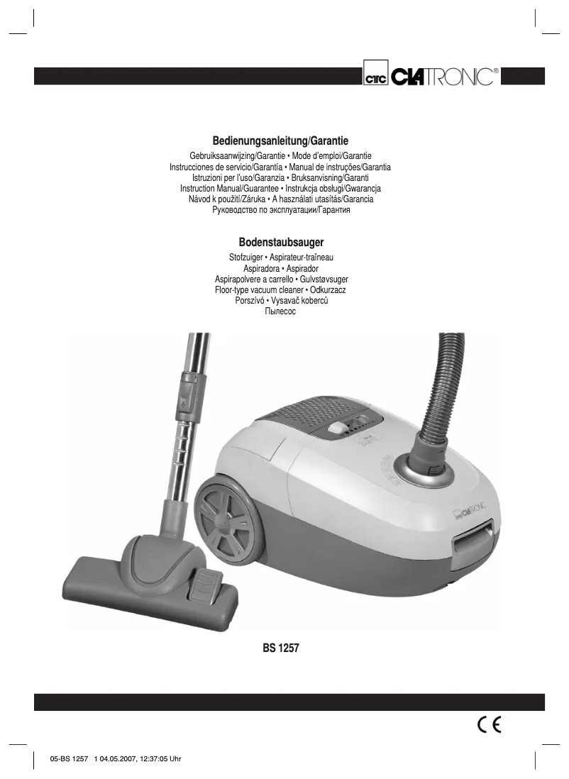 Image de la première page du manuel de l'appareil BS 1257