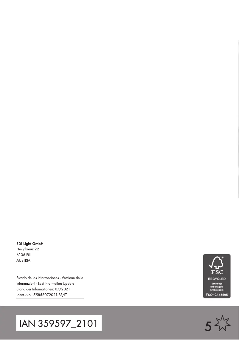 Page n°1 - Manuel utilisateur Livarno Lux IAN 359597