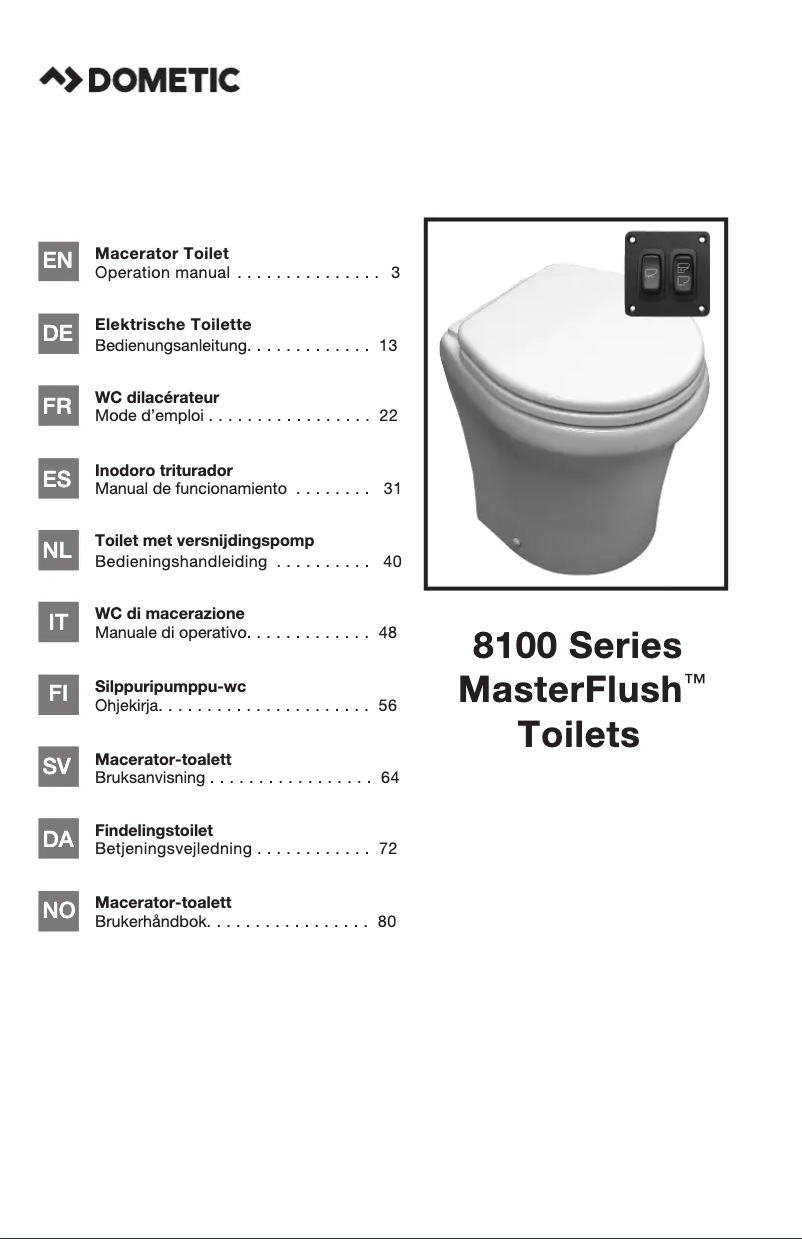 Page n°1 - Manuel utilisateur Dometic MasterFlush MF 8156