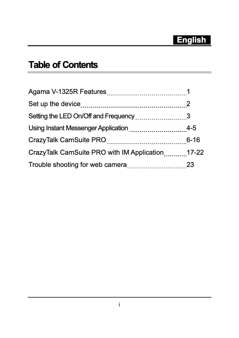 Page n°1 - Manuel utilisateur Genius Agama V-1325R