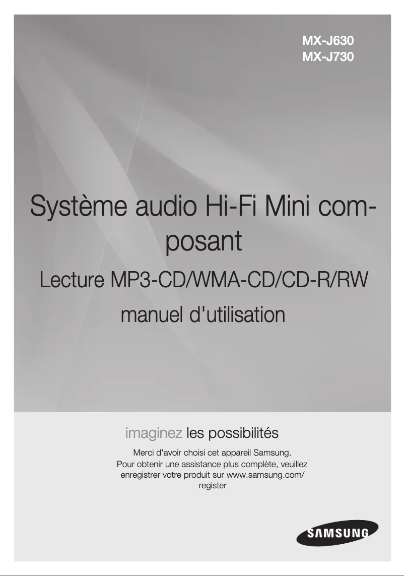 Page n°1 - Manuel utilisateur Samsung MX-J730