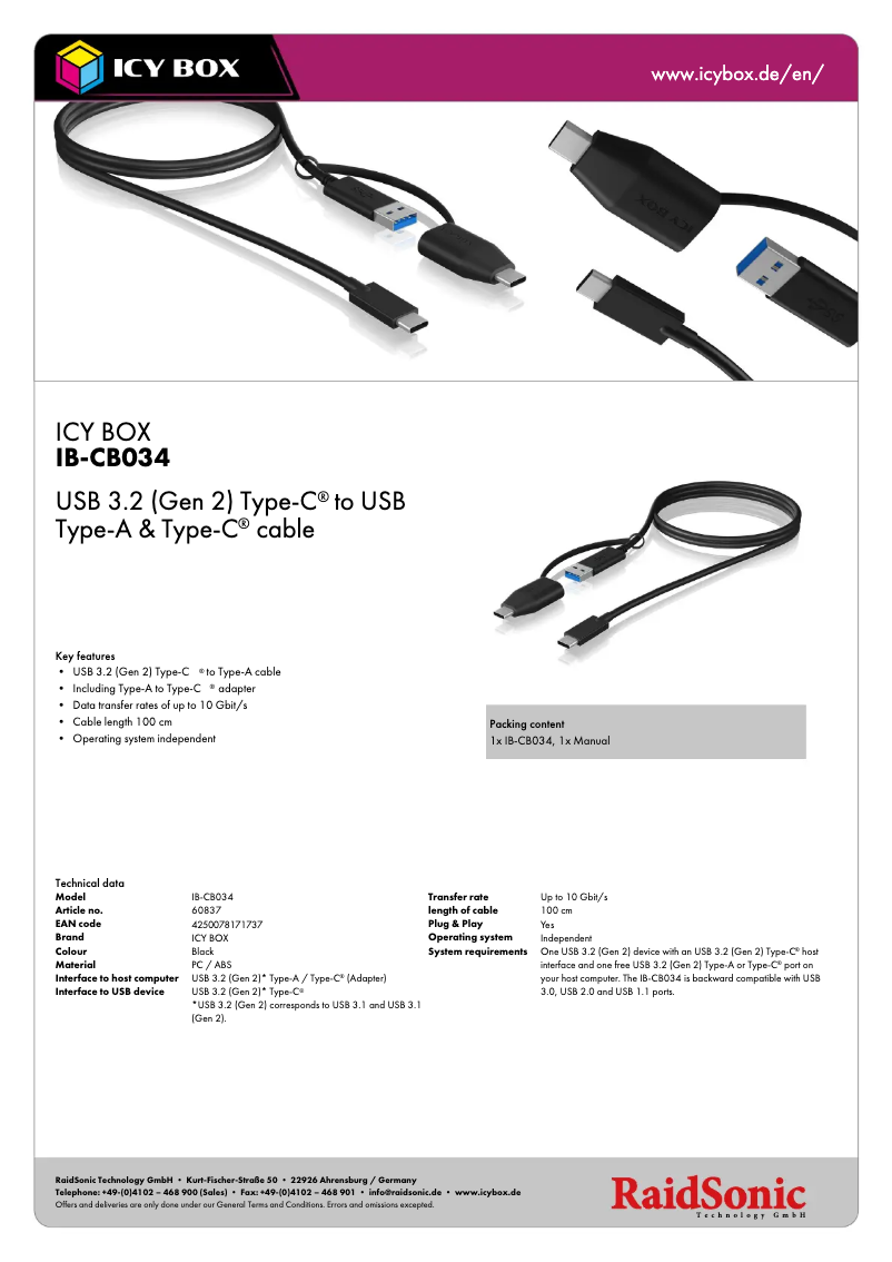 Image de la première page du manuel de l'appareil IB-CB034