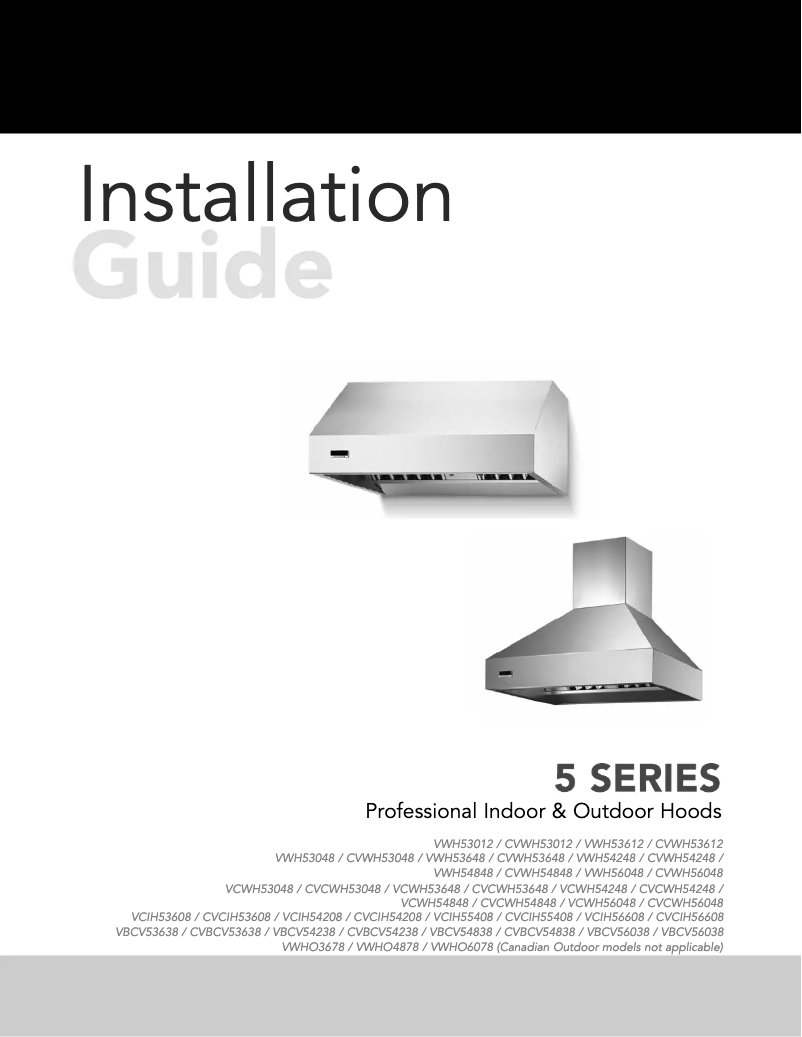 Page n°1 - Guide d'installation Viking VCWH53648GG
