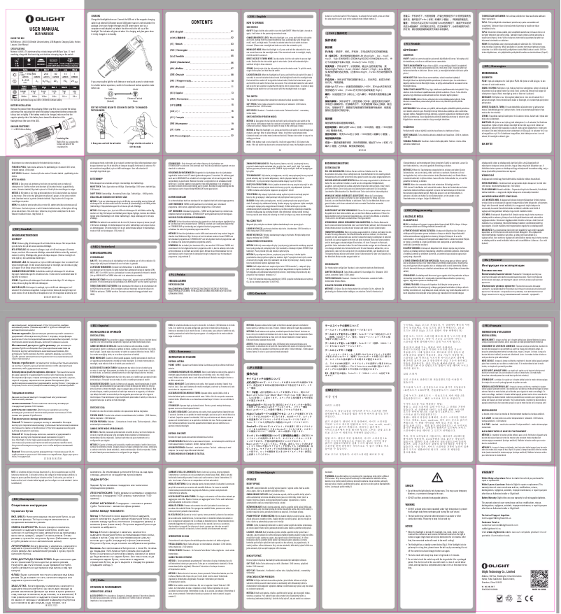 Page 1 de la notice Manuel utilisateur Olight M2R Warrior