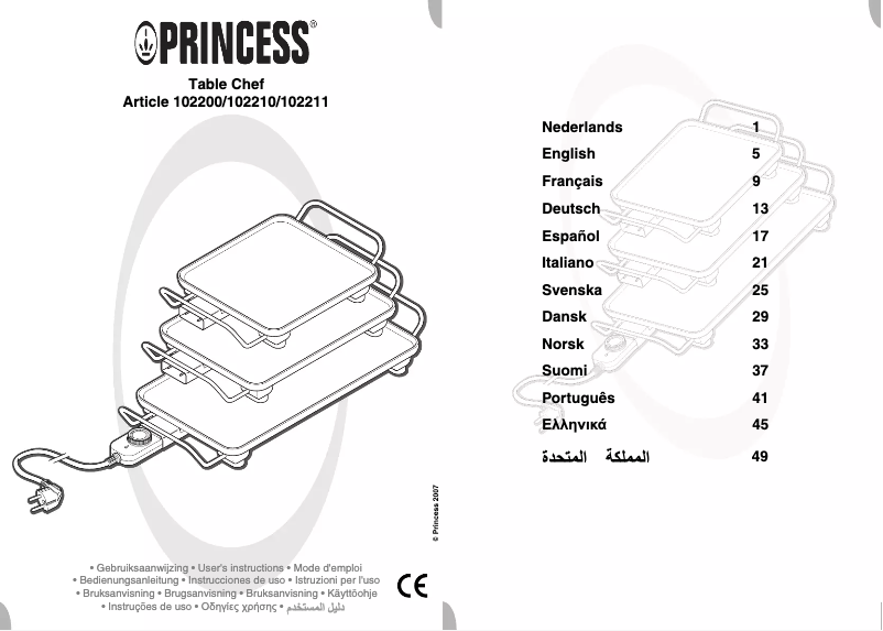 Página 1 del manual Manual de usuario Princess Mini Table Chef 102210