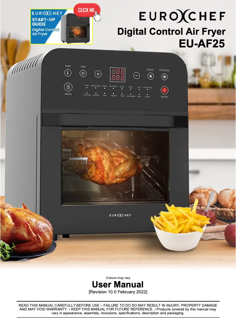 Page n°1 - Manuel utilisateur Eurochef EU-AF25