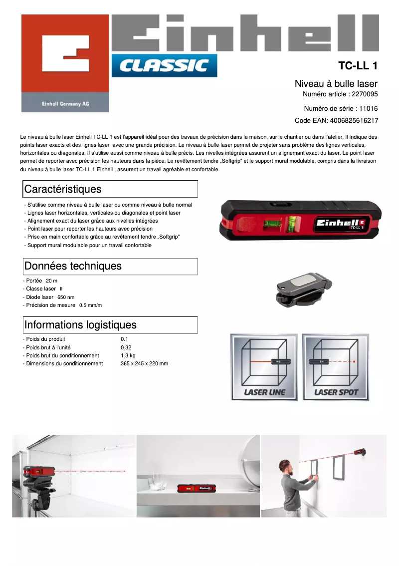 Image de la première page du manuel de l'appareil TC-LL 1