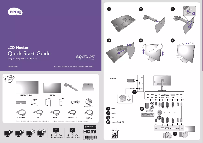 Page 1 de la notice Guide de démarrage rapide BenQ PD3220U