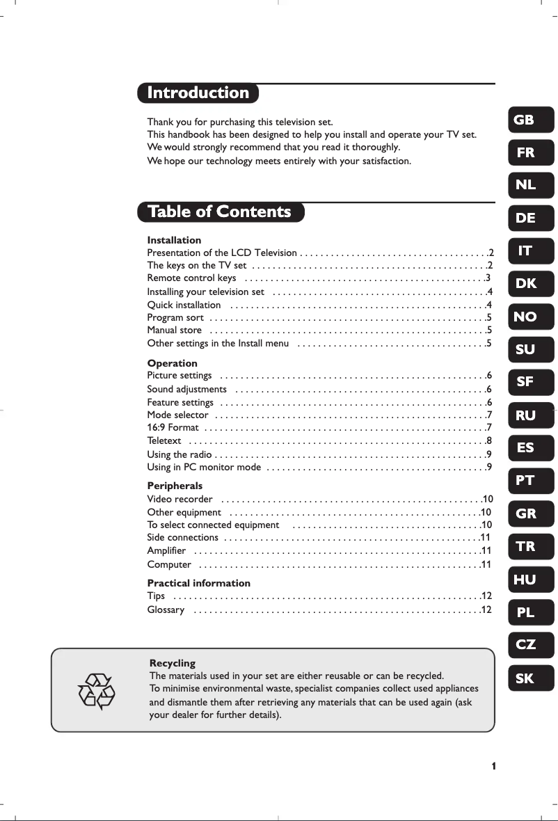 Image de la première page du manuel de l'appareil 26PF8946
