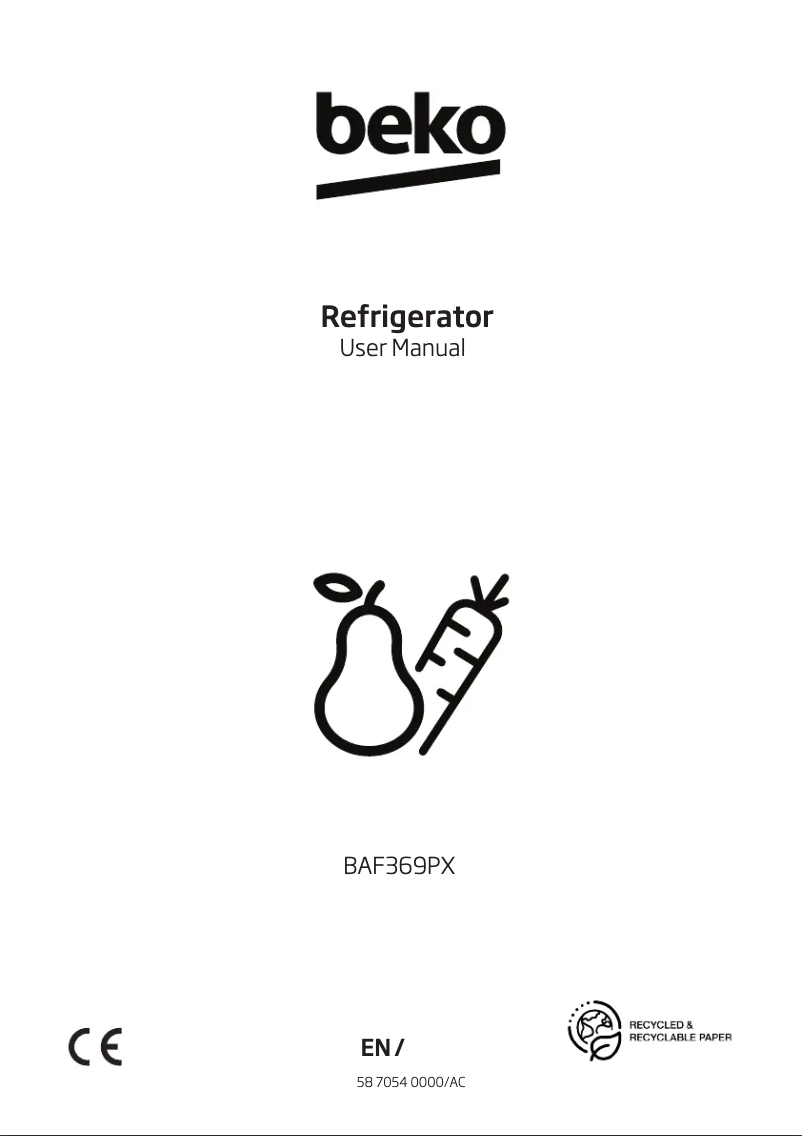 Page n°1 - Manuel utilisateur Beko BAF369PX