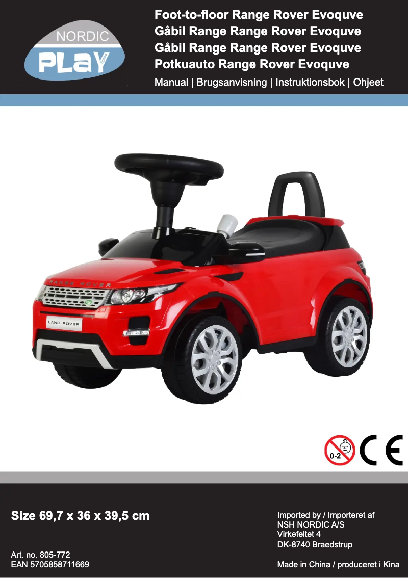 Page n°1 - Manuel utilisateur Nordic Play 805-772