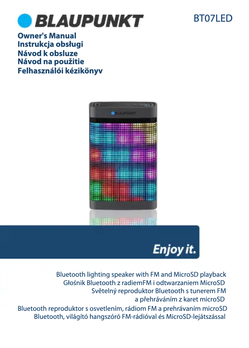 Image de la première page du manuel de l'appareil BT07LED